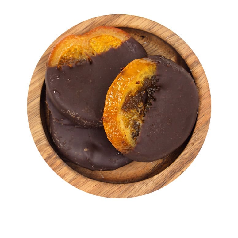 Douceur d'une tranche d'orange confite recouverte de chocola…