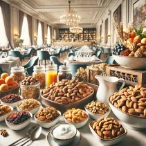 Tendances du petit-déjeuner dans l'hôtellerie : intégration des fruits secs. 